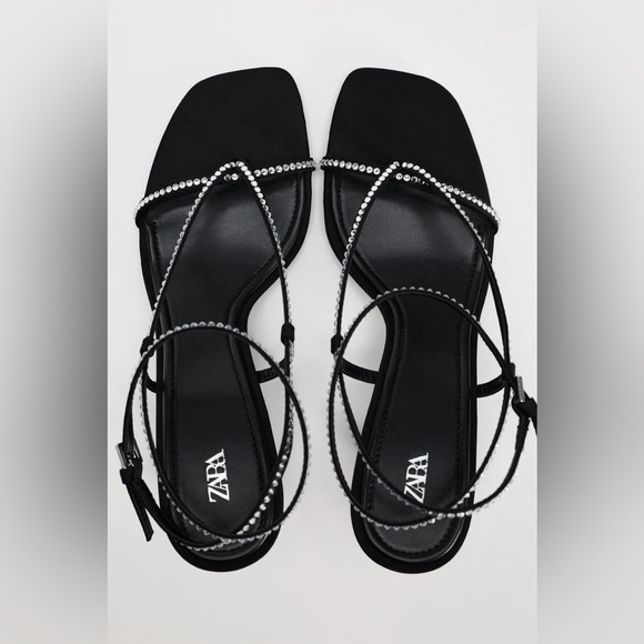 Zara Rhinestone Heeled Sandals US 6.5 - Picture 7 of 7